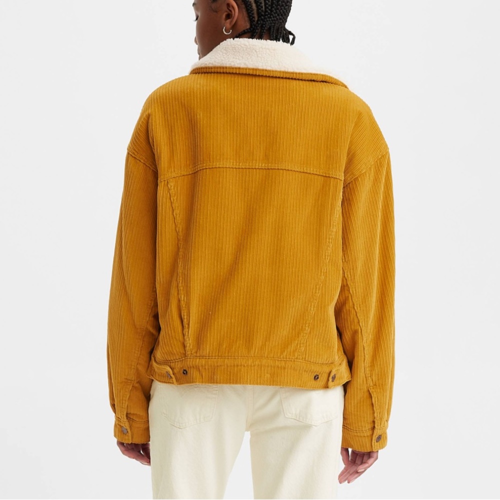 Levi's Women's Yellow Corduroy Sherpa Jacket - Picture 4 of 8